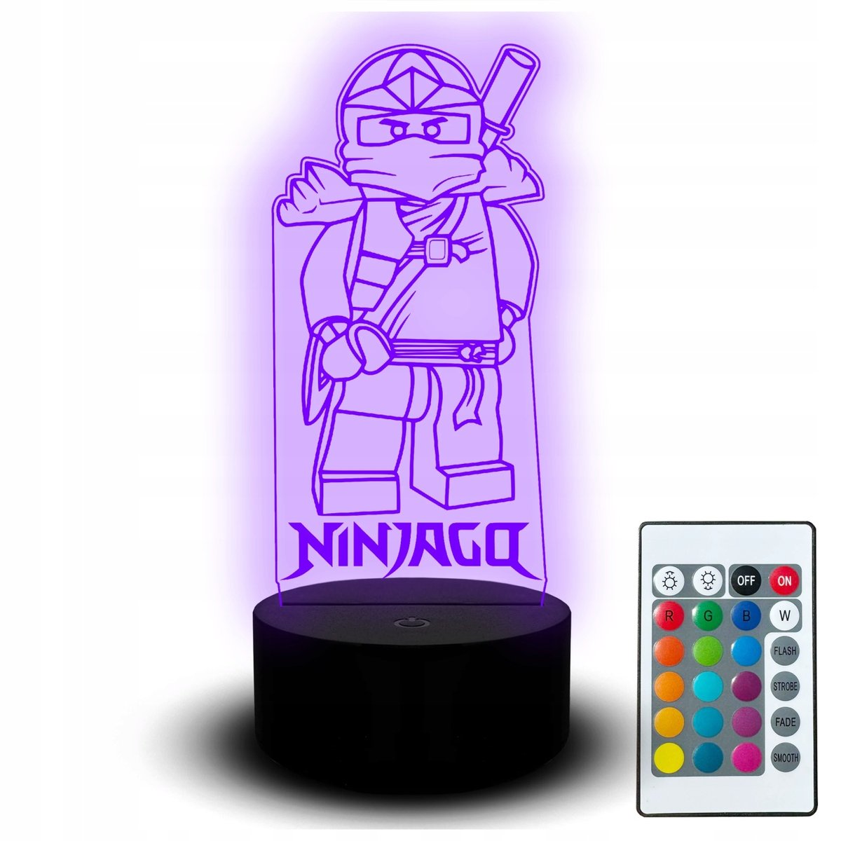 Led dla Dziecka Lampka na Biurko Zestaw Klocki Figurka Ninja Imię Pilot