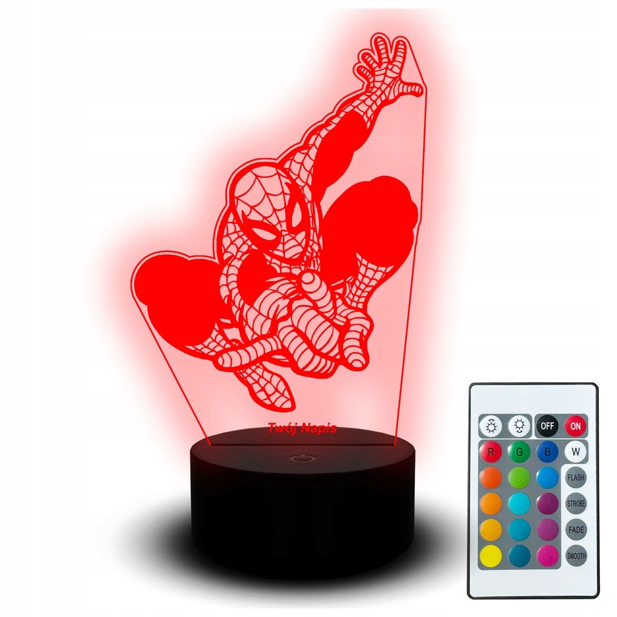 Lampka Led Biurkowa Spiderman Bajka Figurka Grawer Marvel Bajka dla Dziecka