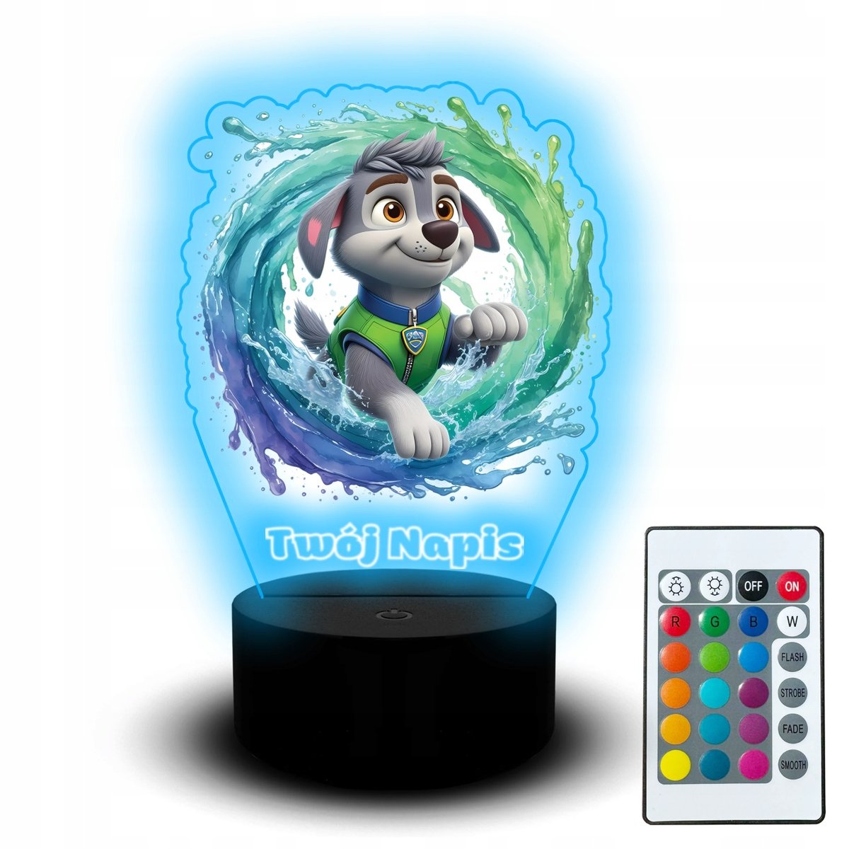 Prezent dla Dzieci Lampka Led Figurka Zestaw Psi Patrol Rocky Dzień Dziecka