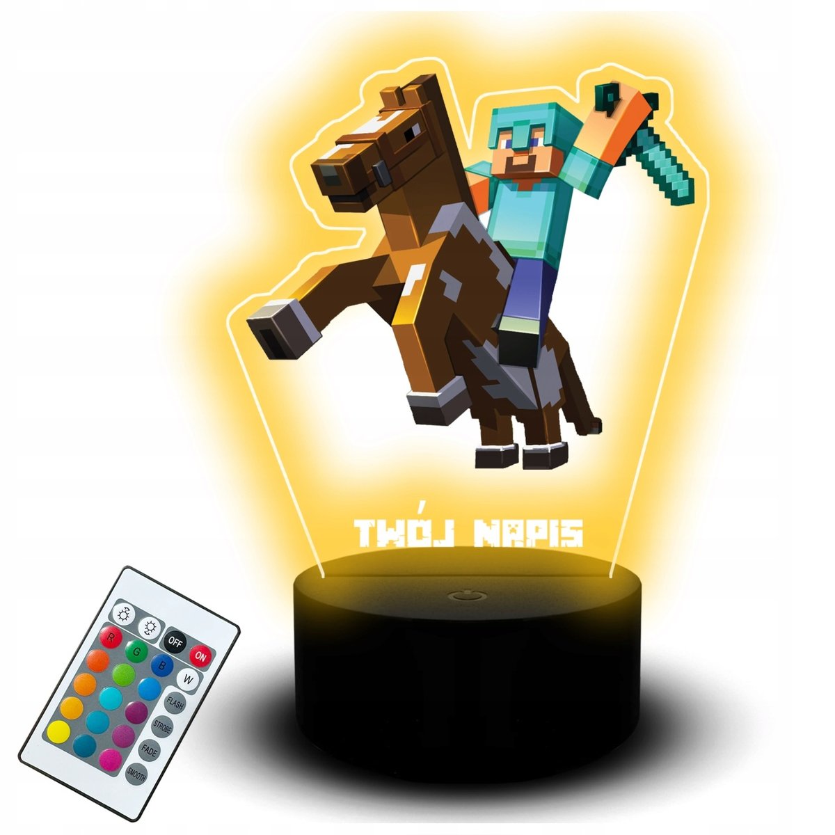 Lampka Biurkowa Led Zestaw Minecraft Prezent Steve Miecz dla Dzieci Gra