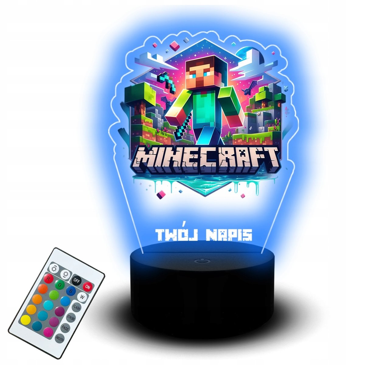 Zestaw Minecraft Lampka Led Statuetka na Prezent dla Dzieci Klocki Steve