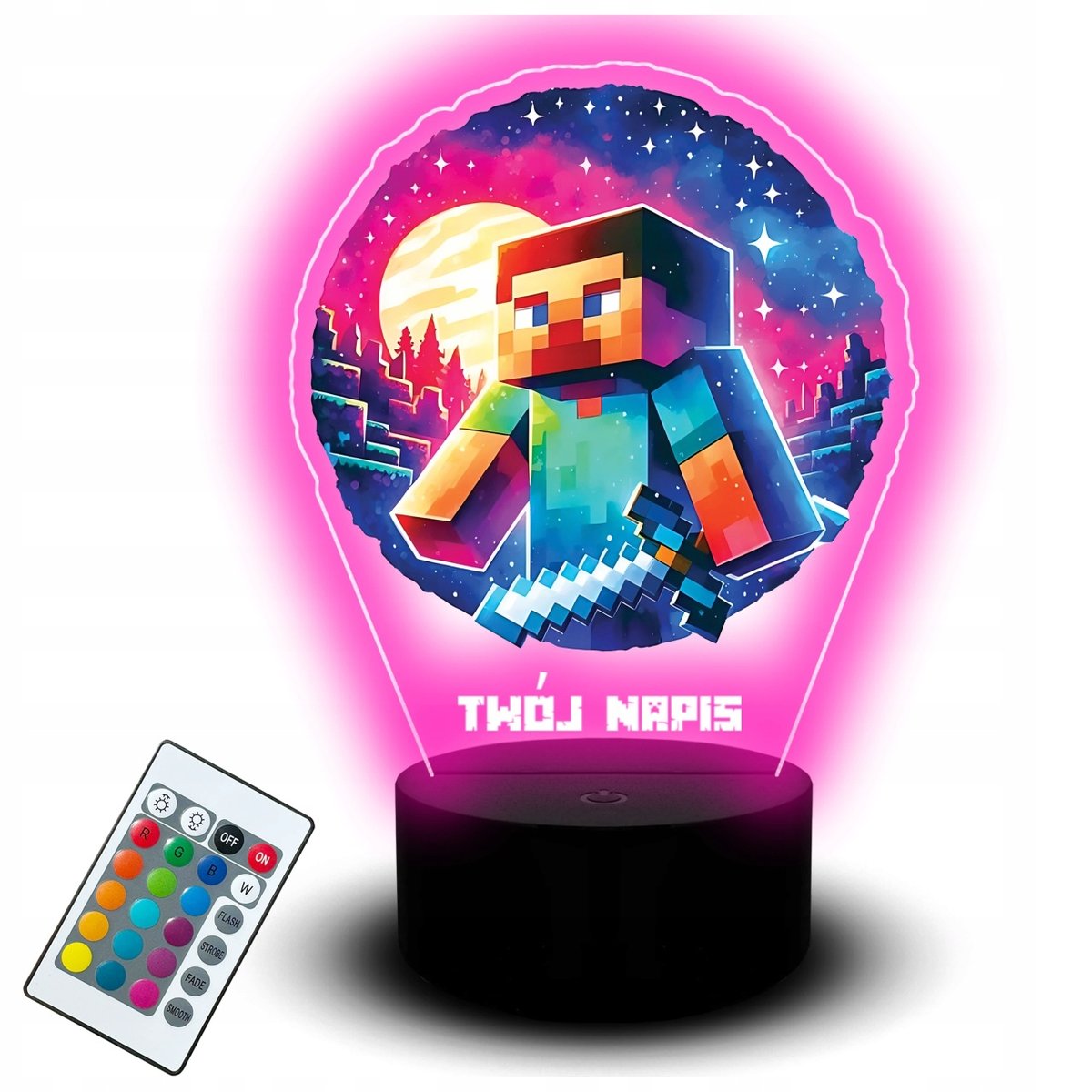 Statuetka Led Minecraft Steve dla Dzieci Figurka Klocki Gra Lampka Prezent