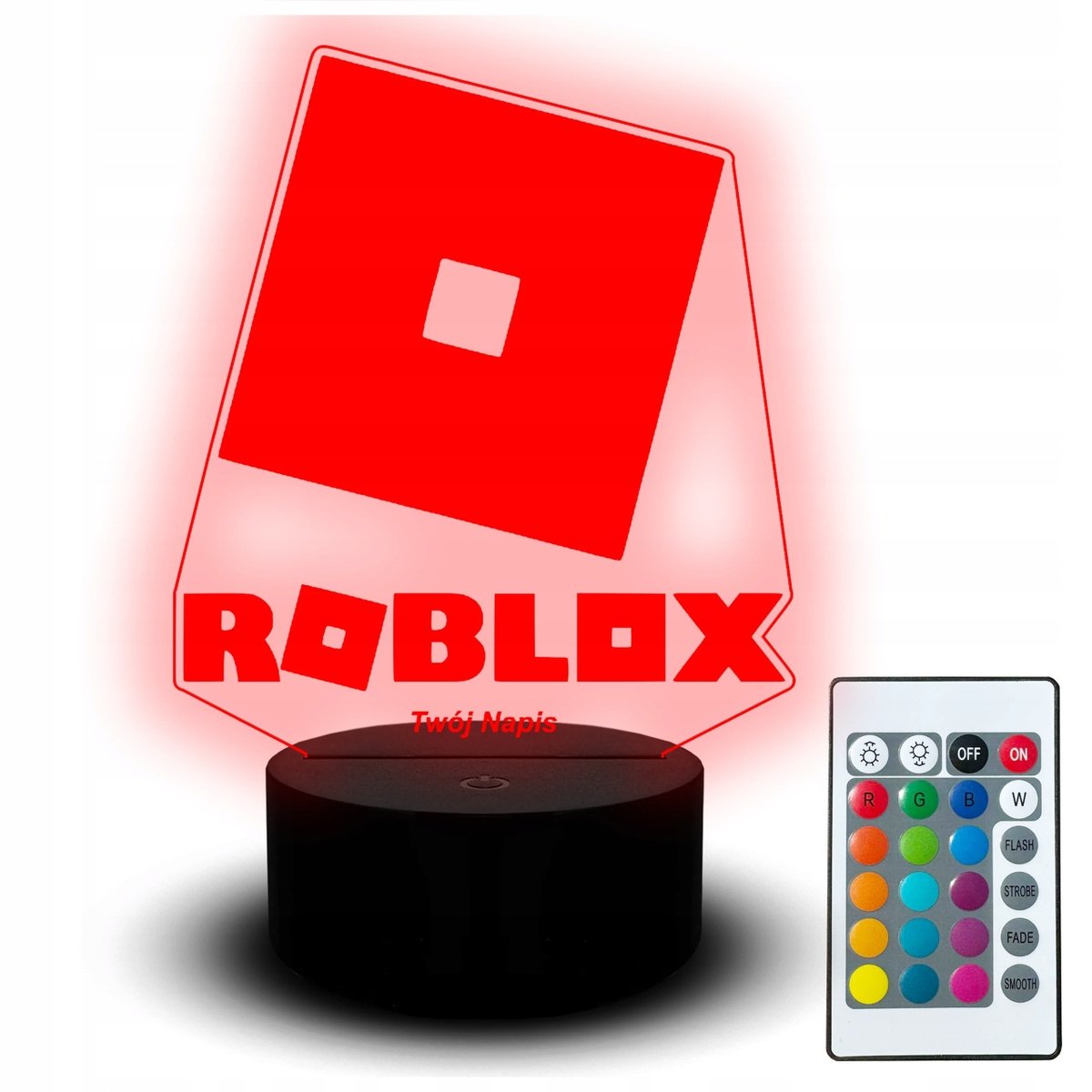 Nocna Lampka Led Gracza Figurka dla Dziecka Postać Roblox Logo Usb Pilot
