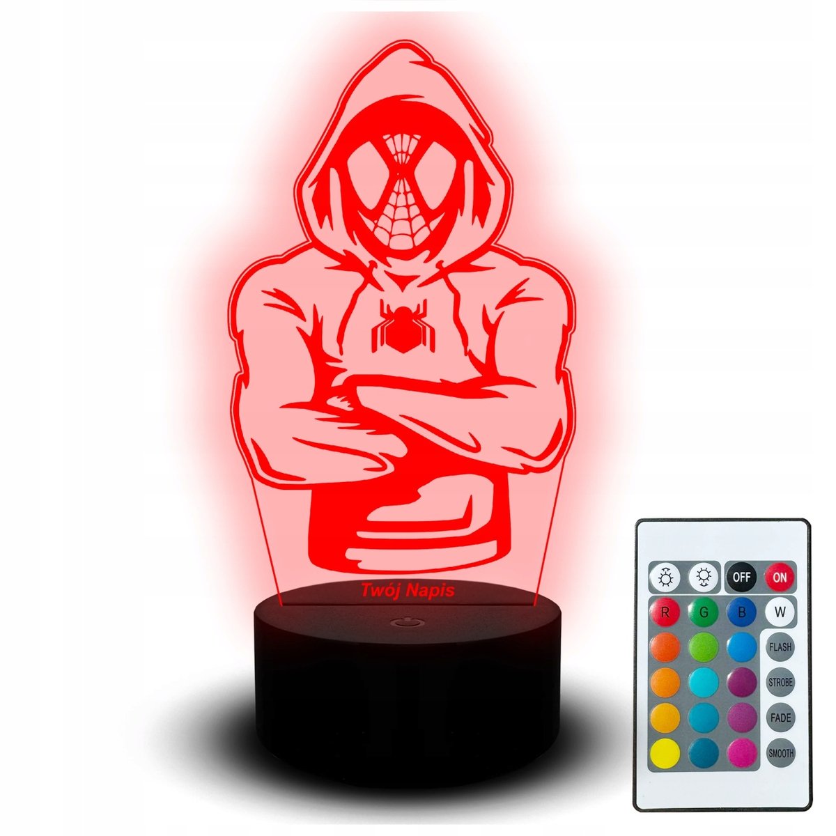 Lampka Led Biurkowa Spiderman Bajka Figurka Grawer Marvel Bajka dla Dziecka