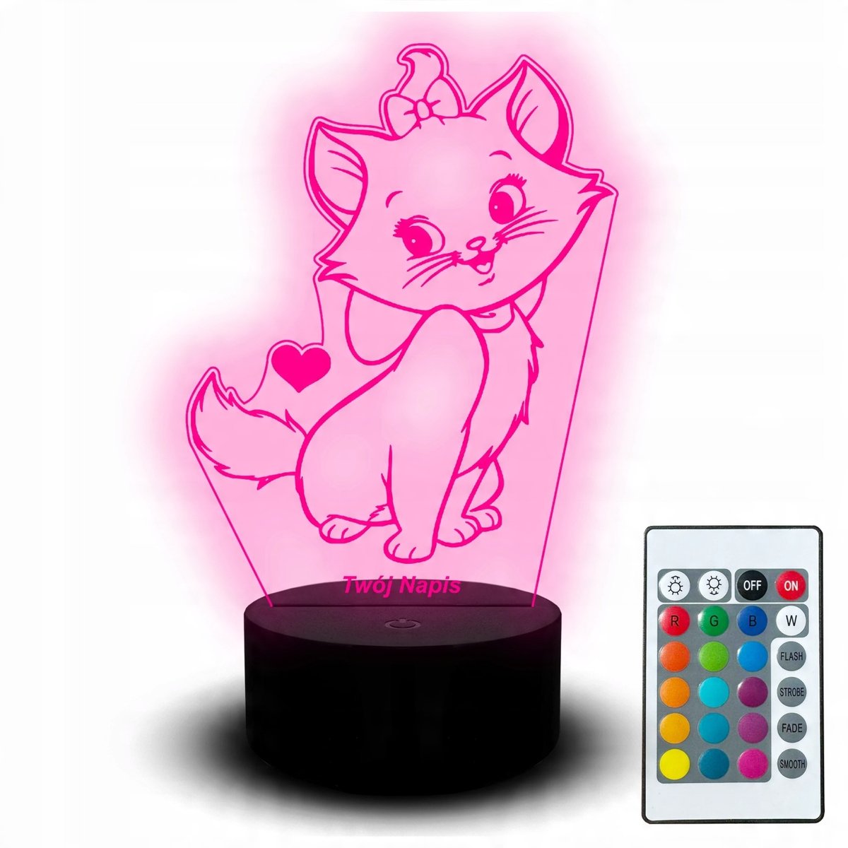 Led Lampka Nocna Kotek na Biurko Kicia Kot Bajka Zwierzę Dziecko Zwierzak