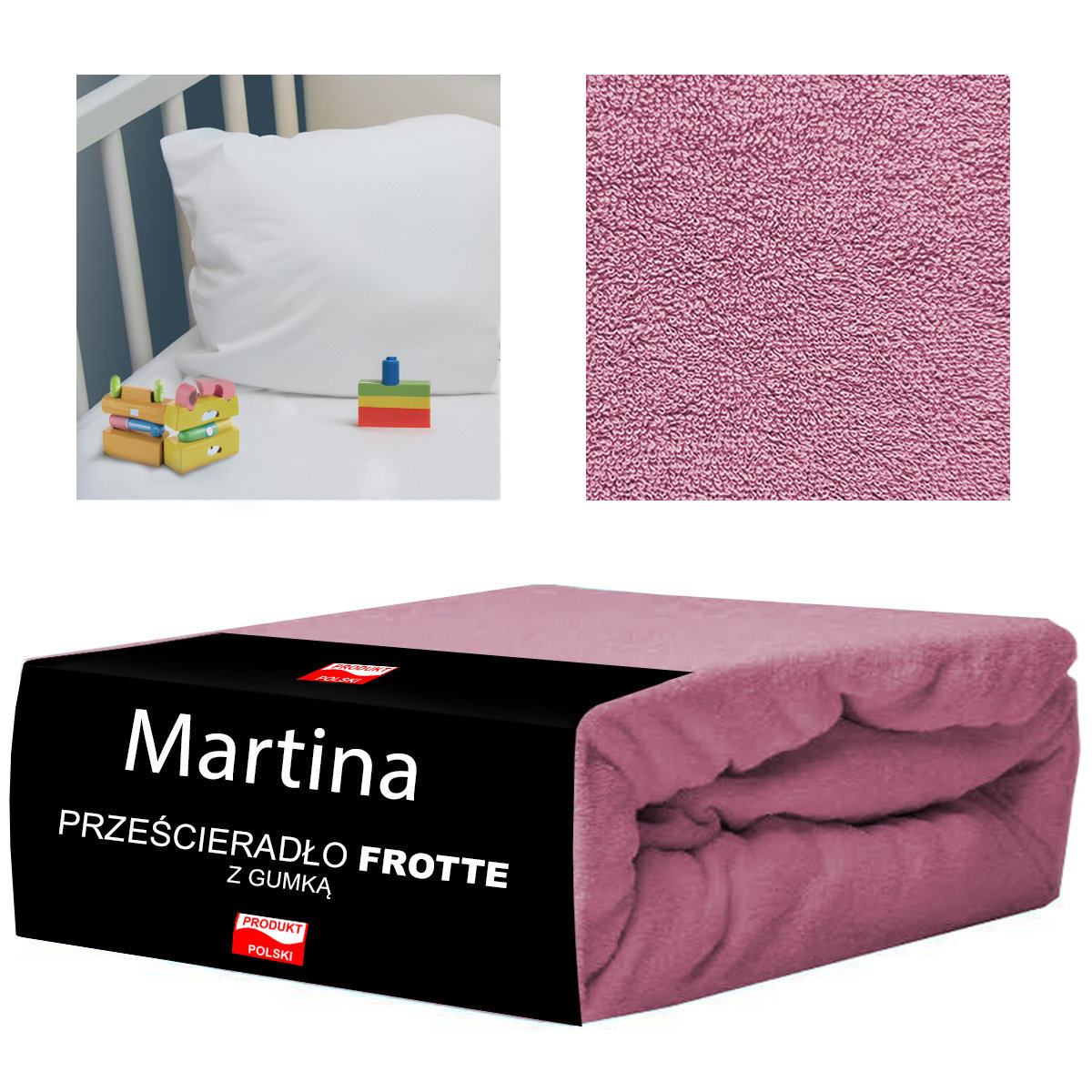 Prześcieradło 60X120 Frotte Z Gumką Do Łóżeczka Oddychające Pudrowy Róż