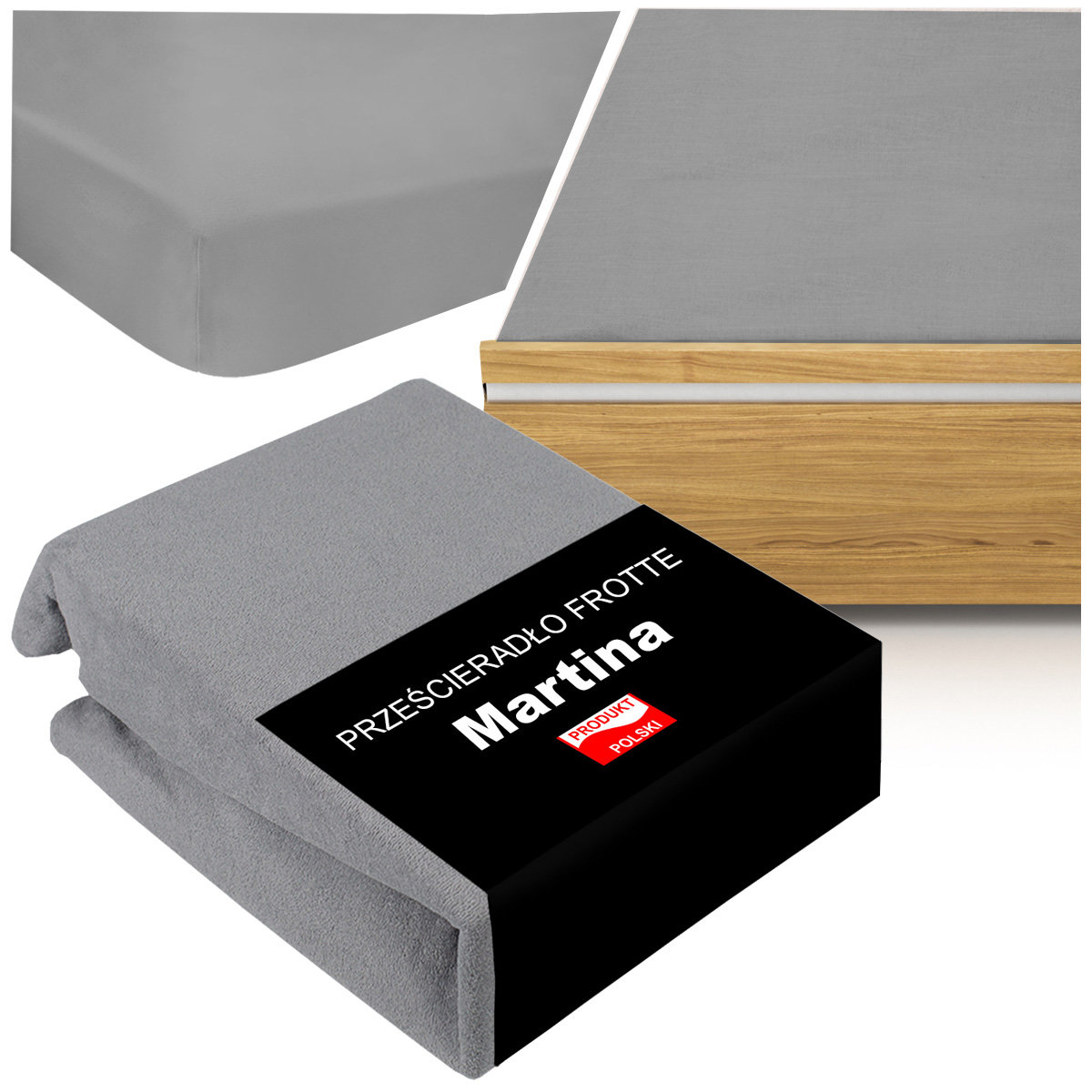 Prześcieradło Z Gumką 220X200 Frotte Gruby Materac 30Cm Oddychające Szare
