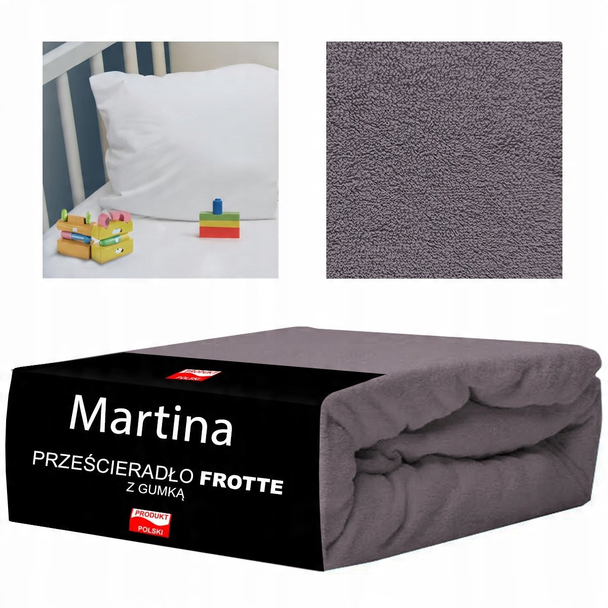 Prześcieradło 60X120 Frotte Z Gumką Do Łóżeczka Polskie Grube Mocne Szary
