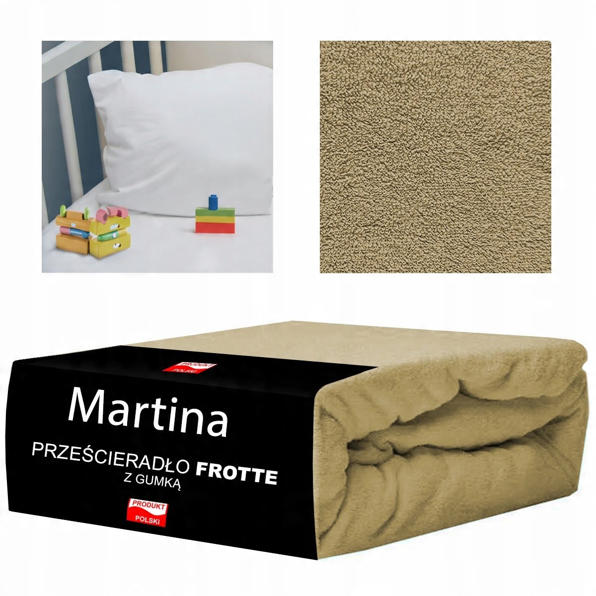 Prześcieradło Frotte 60X120 Z Gumką Do Łóżeczka Miękkie Trwałe Ciemny Beż