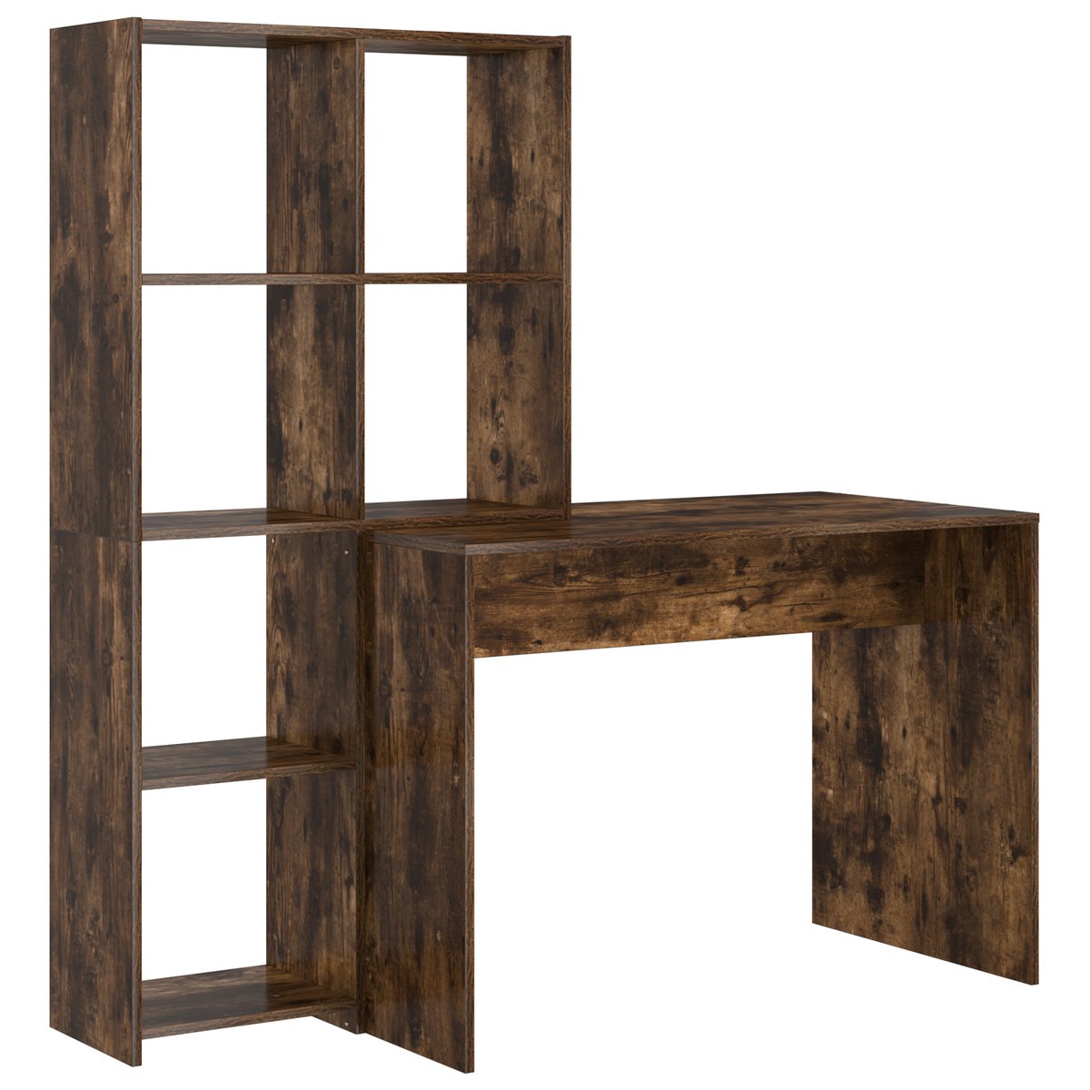 vidaXL Biurko Wędzony dąb 138.5 x 55 x 143 cm Materiał drewnopochodny