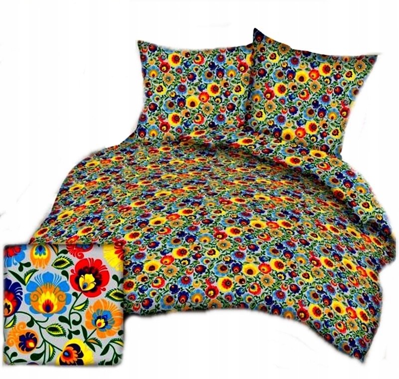 pościel bawełna deLUX 180x200 + 2 poszewki B 265-1 folk szary