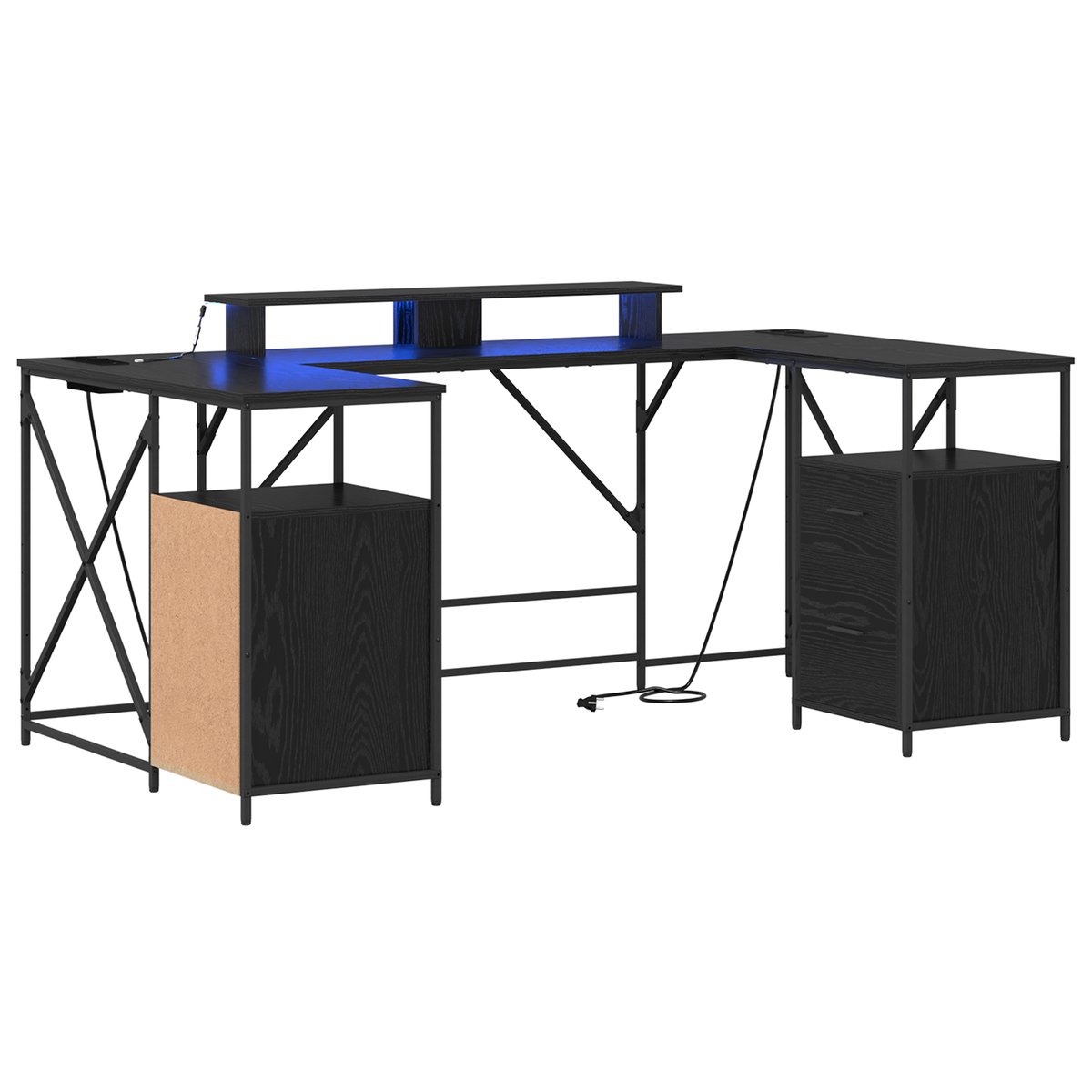 vidaXL Biurko Dąb czarny 182 x 101 x 87.5 cm Materiał drewnopochodny