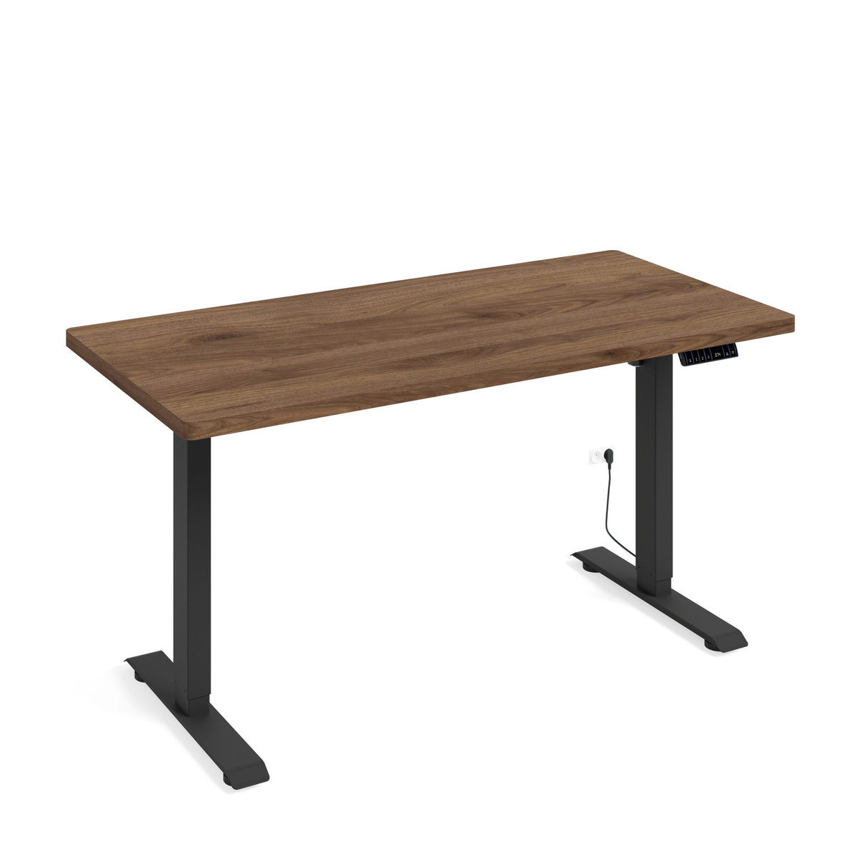 BIM Furniture Biurko elektryczne BIMOTION 1S 140x70x3,2 73-120 cm czarny/orzech