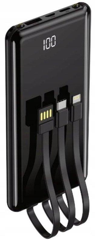 PowerBank Latarka Pojemność 10000 mAh 2x USB + Kabel Lightning Power bank
