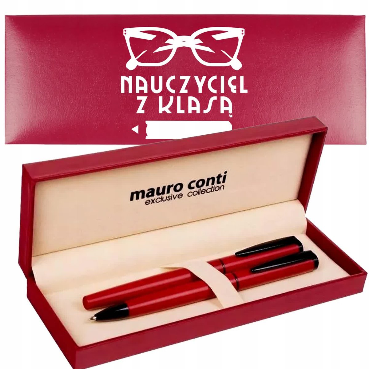 ZESTAW DŁUGOPIS+PIÓRO Nauczyciel z klasą Wzory