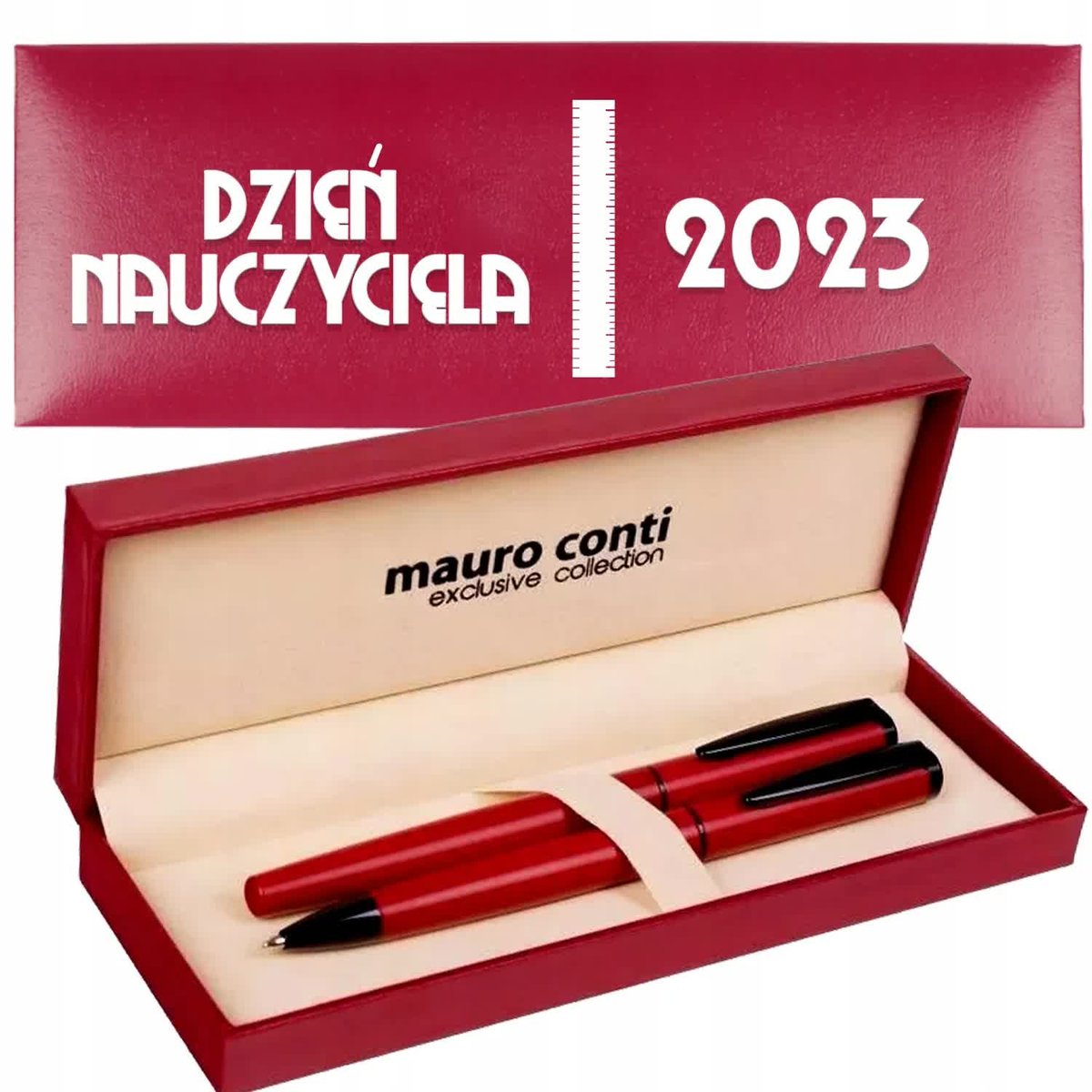 ZESTAW DŁUGOPIS+PIÓRO Dzień Nauczyciela Wzory