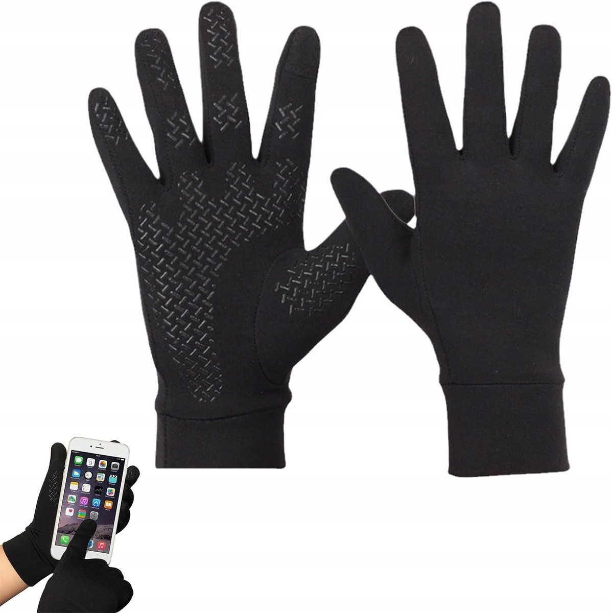 Rękawiczki Do Jazdy Rowerowej Antypoślizgowe Unisex Kolor czarny Rozmiar M