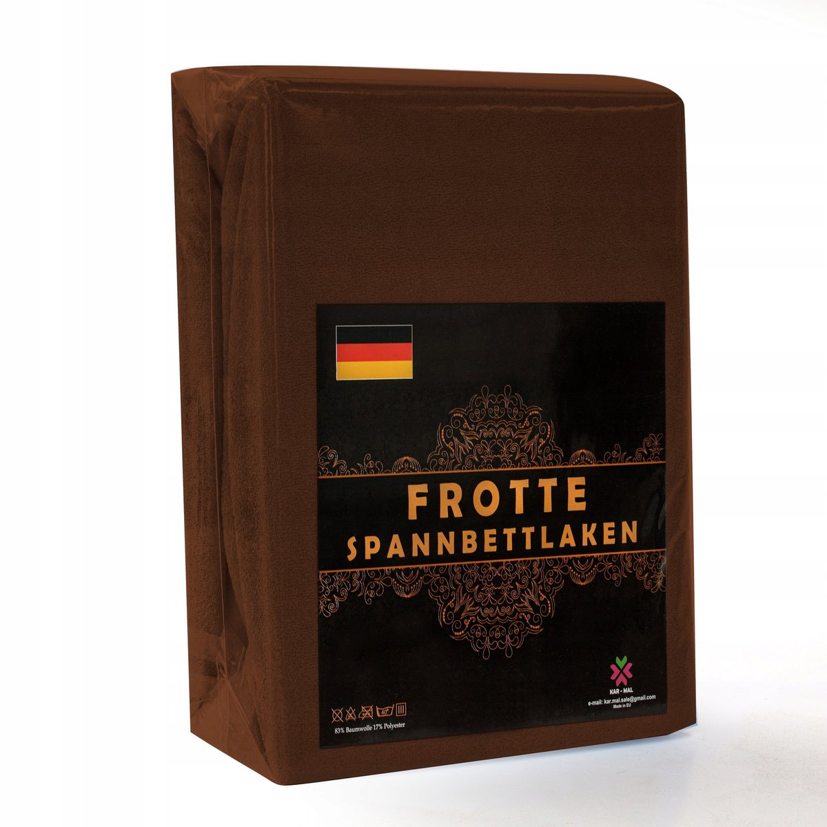 Prześcieradło FROTTE z gumką 120x200 GRUBE, KOLORY, Brązowy
