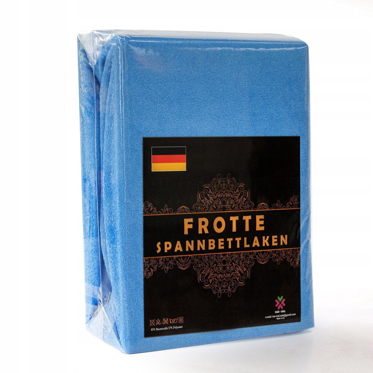 Prześcieradło FROTTE z gumką 180x200 GRUBE, KOLORY, Niebieski