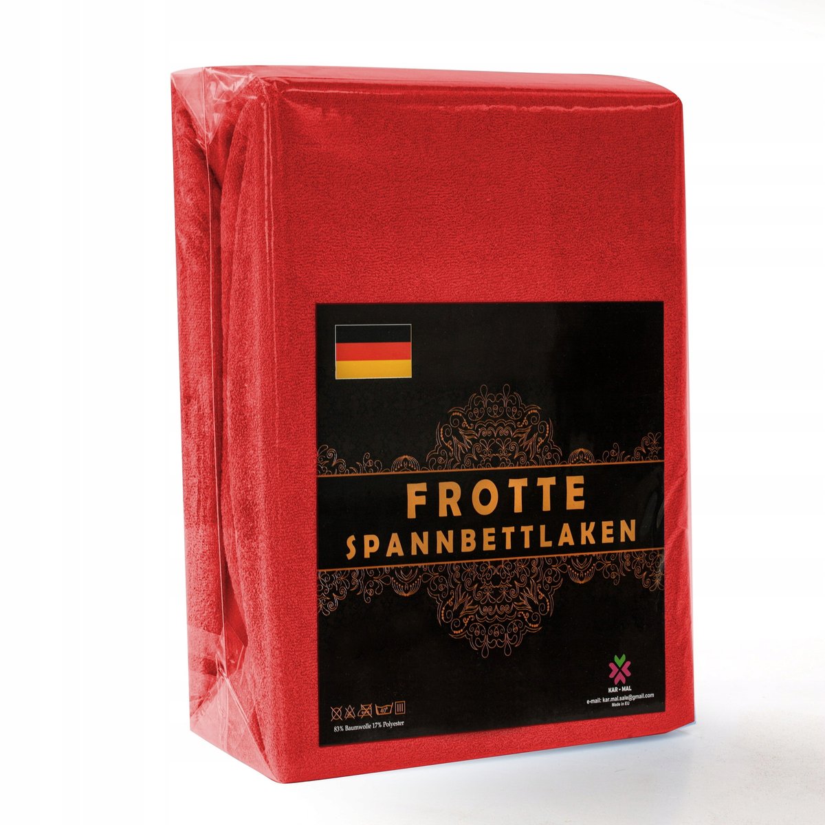 Prześcieradło FROTTE z gumką 140x200 GRUBE, KOLORY, Czerwony