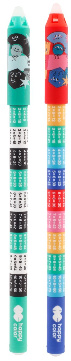 Długopis wymazywalny, Tabliczka mnożenia, 0.5mm, niebieski, Happy Color, 1 szt.