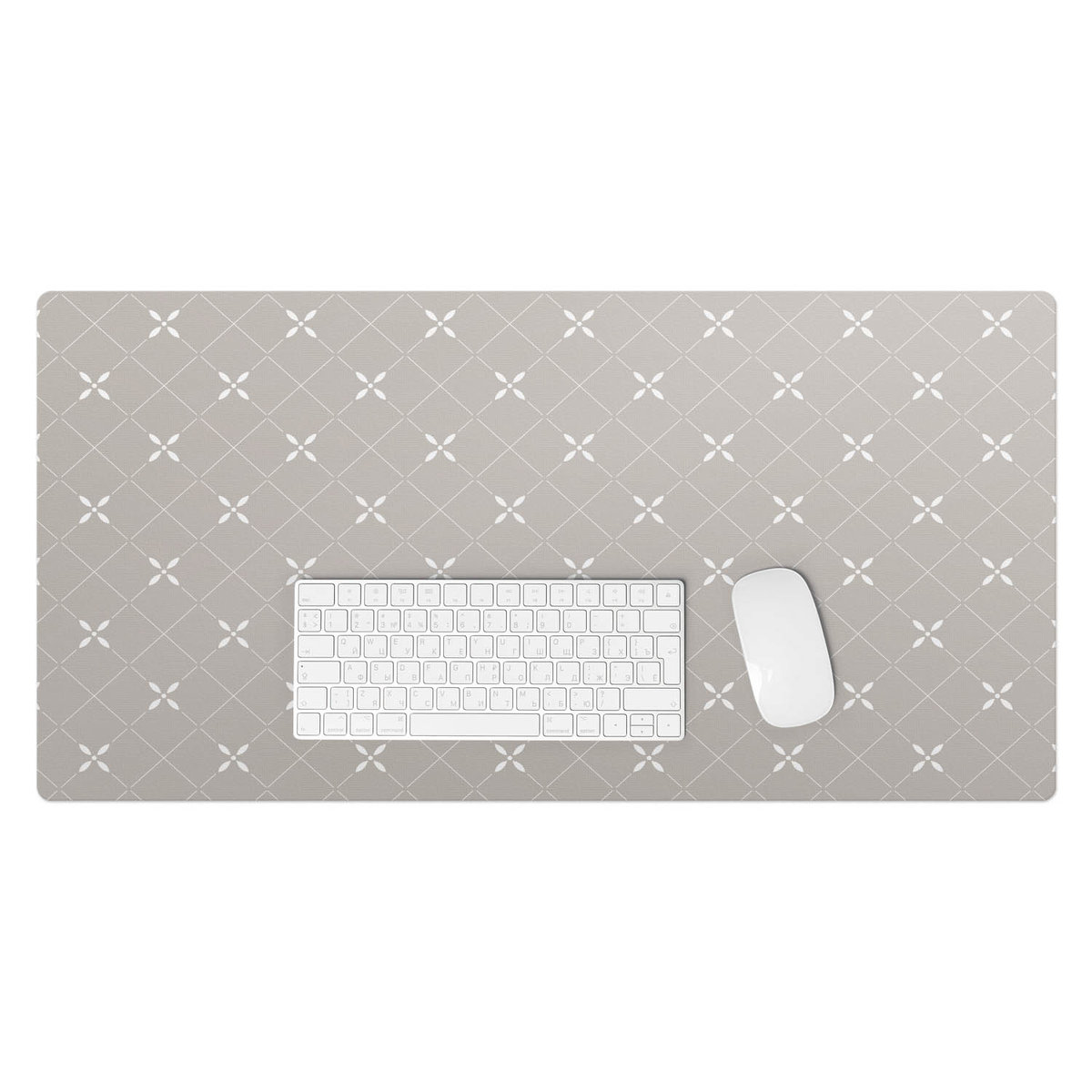 Podkładka winylowa pod klawiaturę i laptop – Z nadrukiem ochrona biurka - Geometryczny wzór kwiatowy 90x45 cm