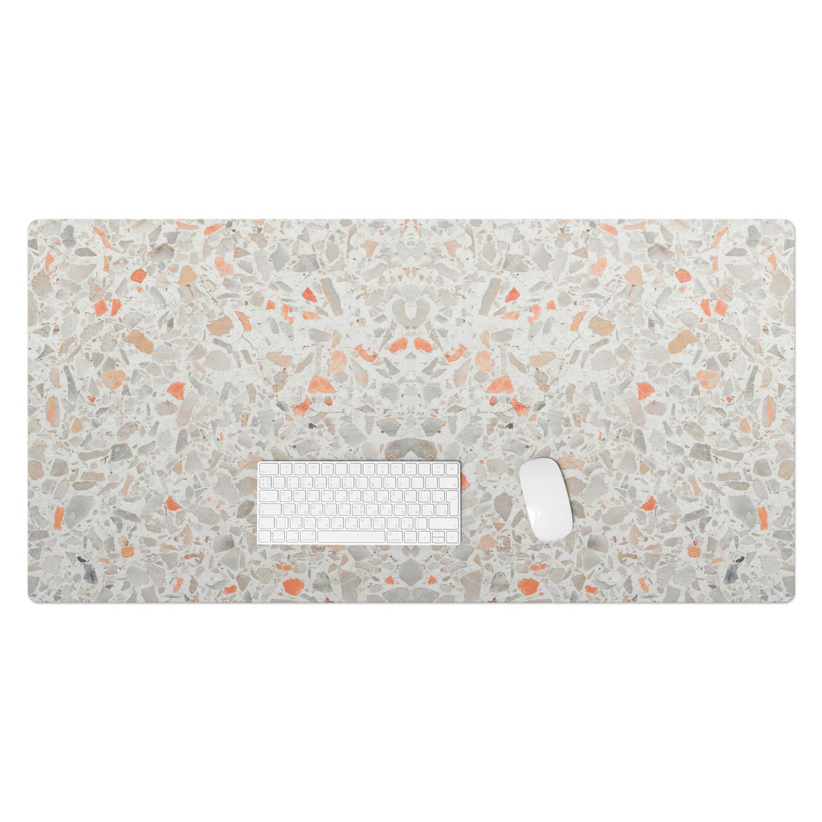 Podkładka winylowa pod klawiaturę i laptop – Z nadrukiem ochrona biurka - Terrazzo symetryczny 120x60 cm