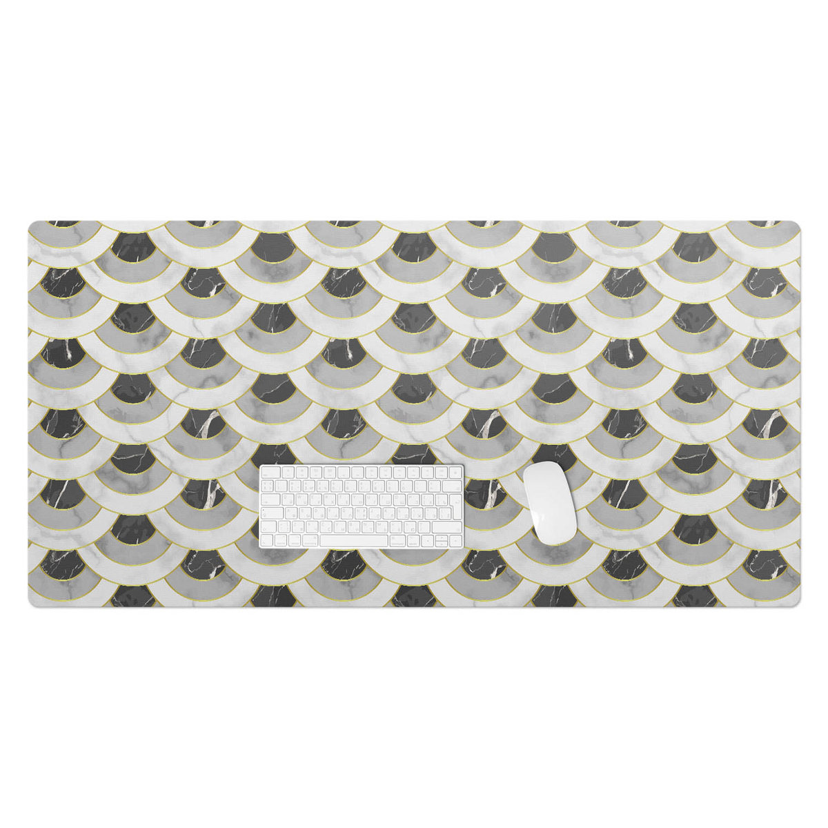 Podkładka winylowa pod klawiaturę i laptop – Z nadrukiem ochrona biurka - Łuski marmurowe 120x60 cm