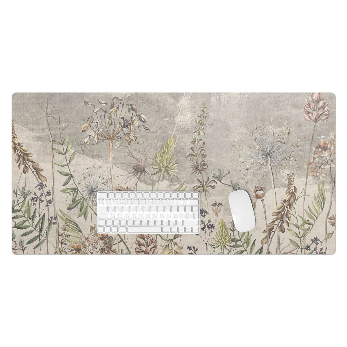 Podkładka na biurko z nadrukiem – Winylowa wodoodporna designerska - Roślinny wzór vintage 100x50 cm