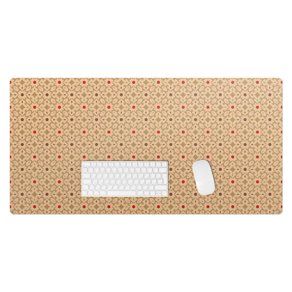 Podkładka winylowa pod klawiaturę i laptop – Z nadrukiem ochrona biurka - Kwiatowy wzór retro 100x50 cm