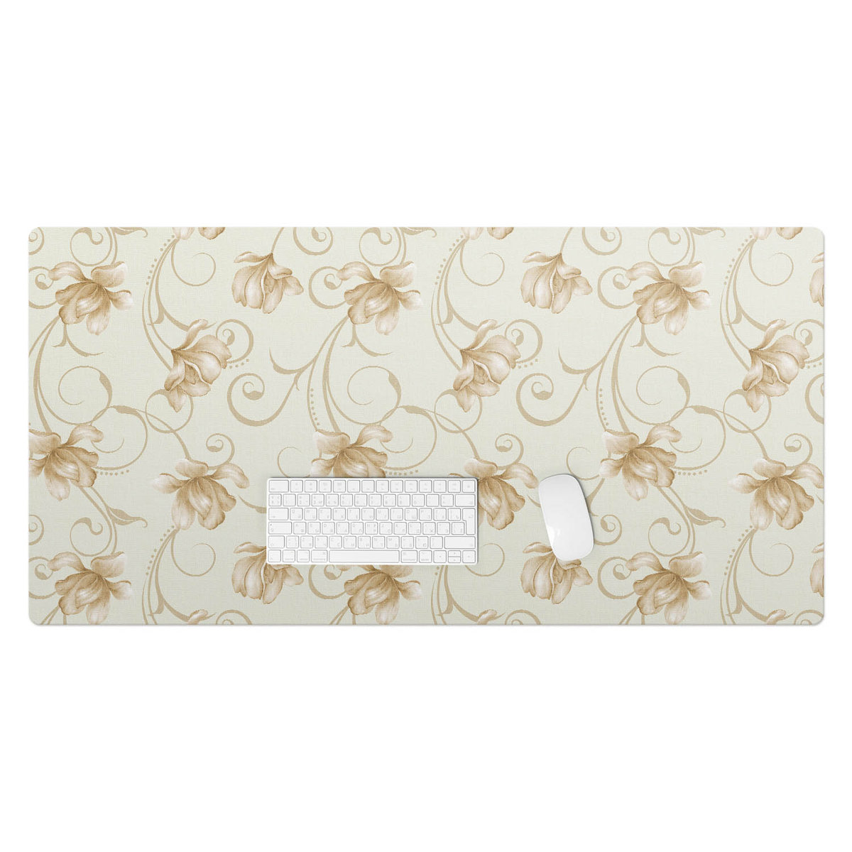 Podkładka na biurko z nadrukiem – Winylowa wodoodporna designerska - Kwiatowy ornament 120x60 cm