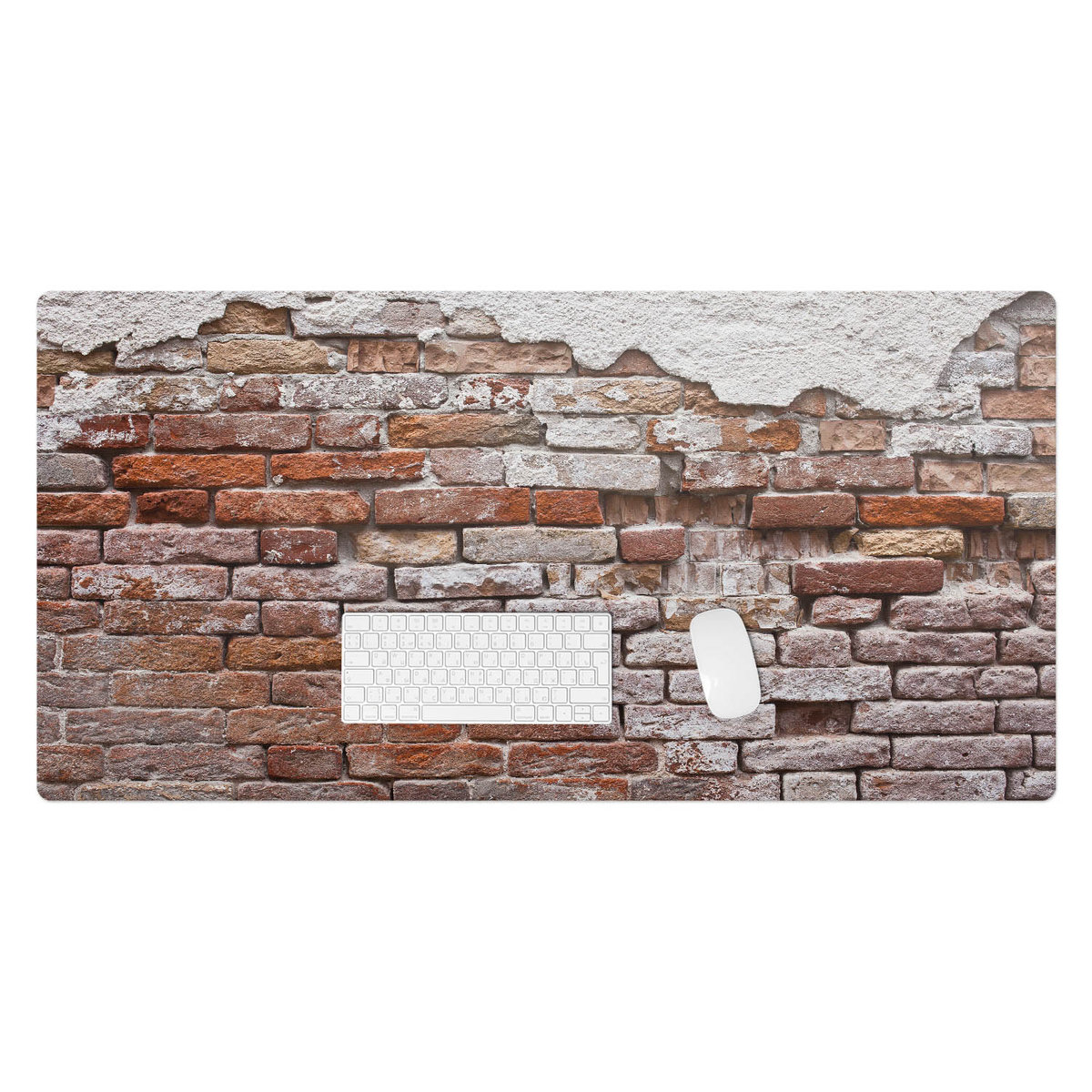 Podkładka winylowa pod klawiaturę i laptop – Z nadrukiem ochrona biurka - Odsłonięta cegła 120x60 cm