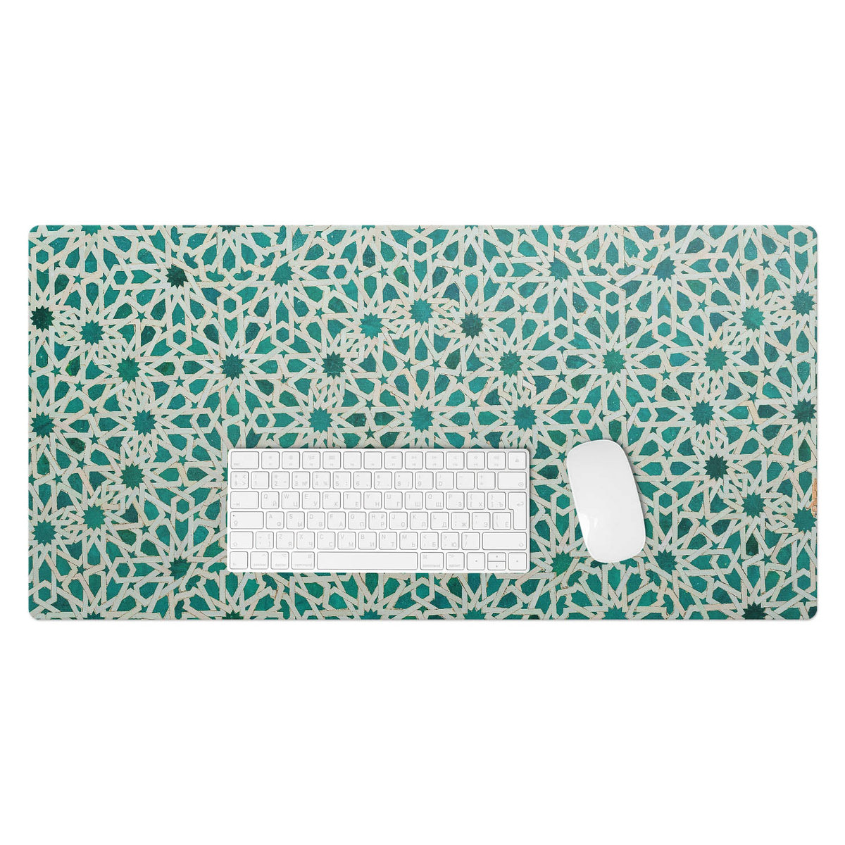 Podkładka winylowa pod klawiaturę i laptop – Z nadrukiem ochrona biurka - Geometryczny wzór arabeski 90x45 cm
