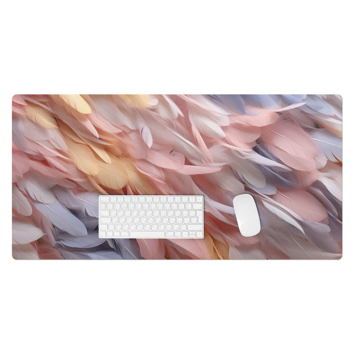 Winylowa podkładka z nadrukiem – Ochrona biurka i styl w jednym - Pastelowe pióra 100x50 cm