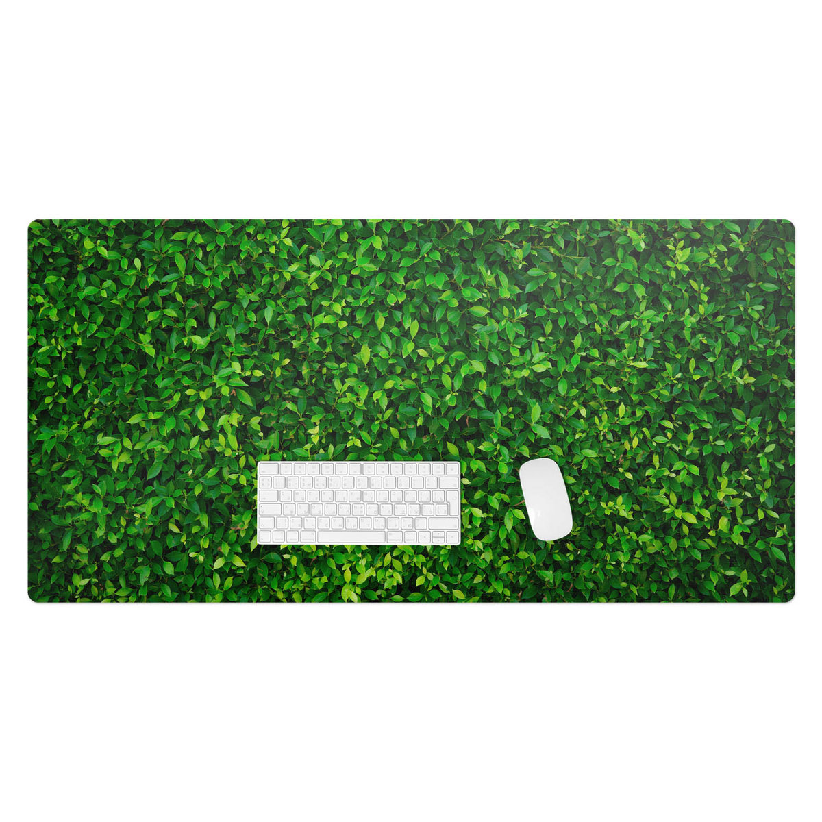 Podkładka winylowa pod klawiaturę i laptop – Z nadrukiem ochrona biurka - Liściasta ściana natury 120x60 cm