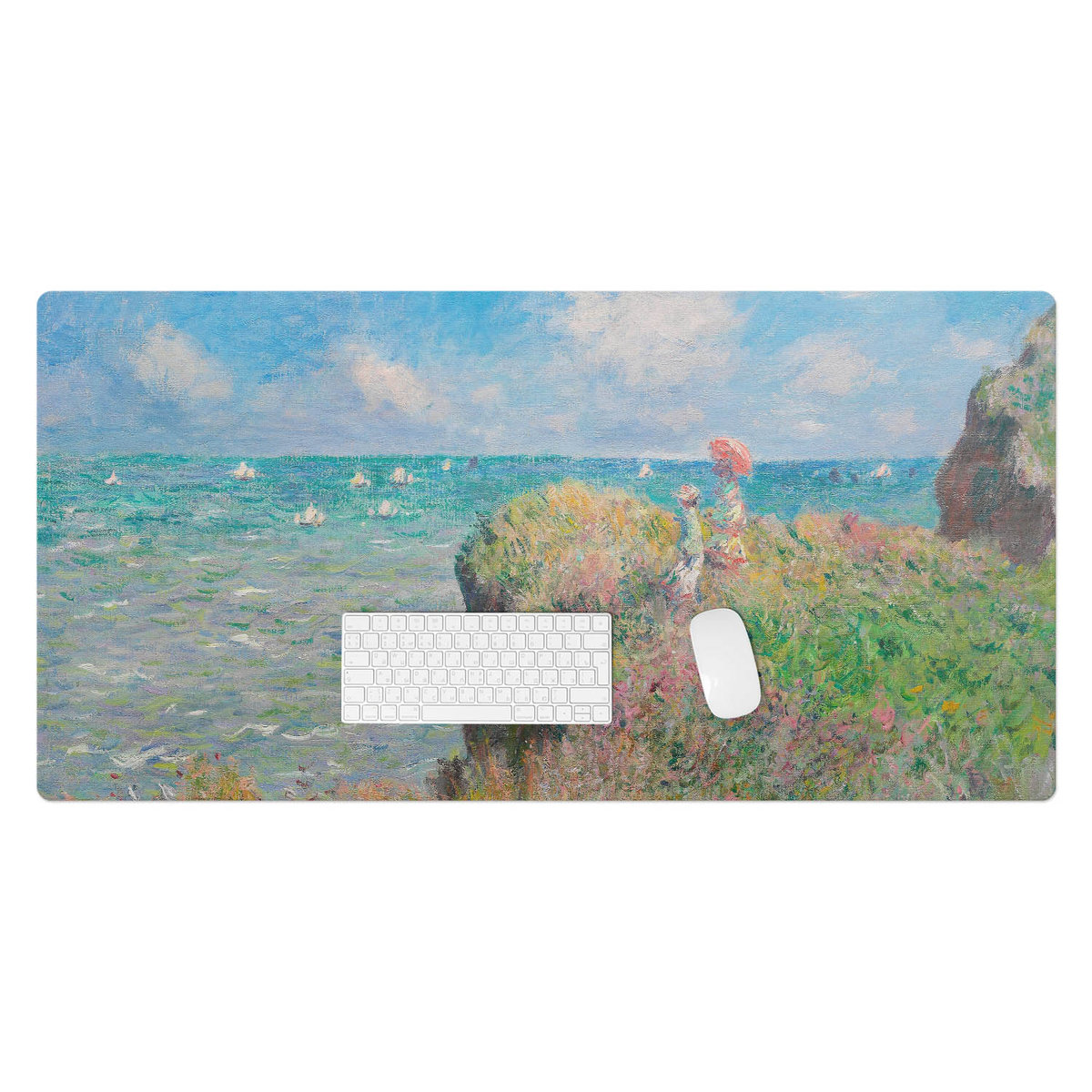 Winylowa podkładka na biurko – Designerski nadruk + trwała ochrona - Krajobraz morski z klifem 120x60 cm