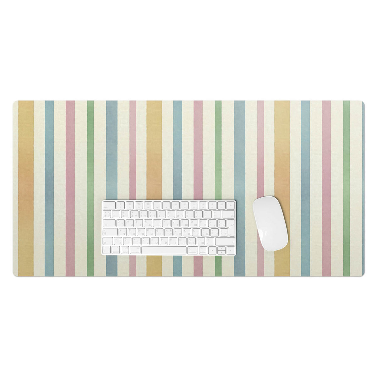 Podkładka winylowa pod klawiaturę i laptop – Z nadrukiem ochrona biurka - Pastelowe paski 90x45 cm