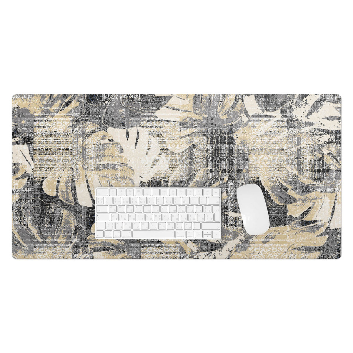 Wyjątkowa podkładka winylowa – Designerski dodatek do biura lub pokoju - Liście retro vintage 90x45 cm