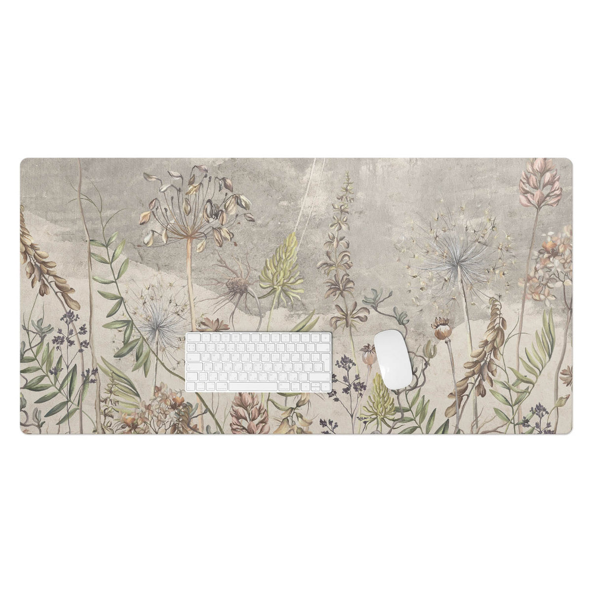 Podkładka na biurko z nadrukiem – Winylowa wodoodporna designerska - Roślinny wzór vintage 120x60 cm