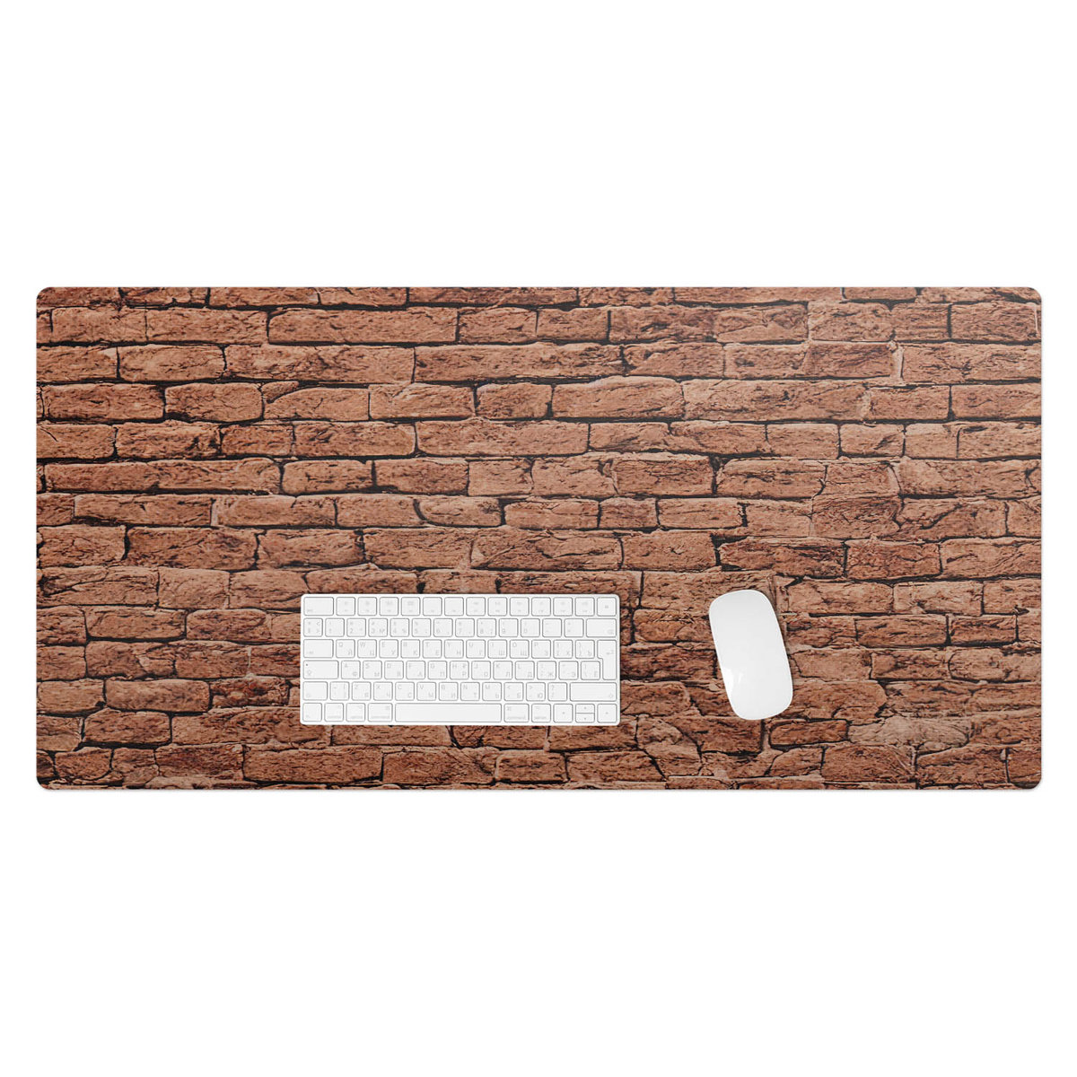 Podkładka na biurko z nadrukiem – Winylowa wodoodporna designerska - Ceglana ściana retro 100x50 cm
