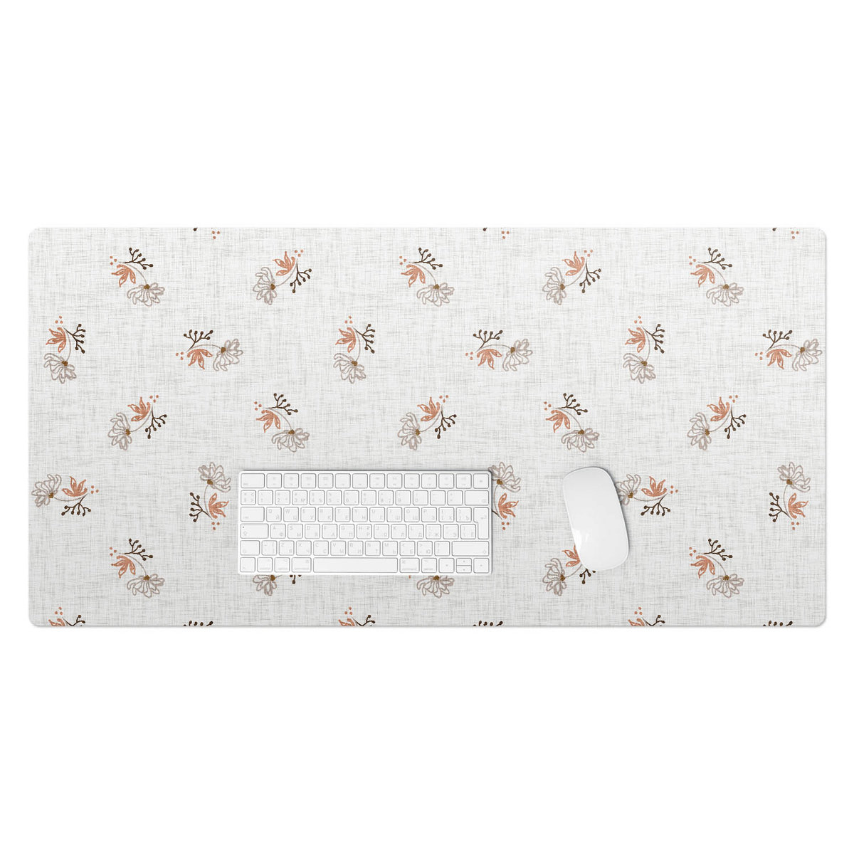 Mata winylowa na biurko z nadrukiem – Ochronna podkładka do pracy i nauki - Delikatne kwiaty retro 100x50 cm
