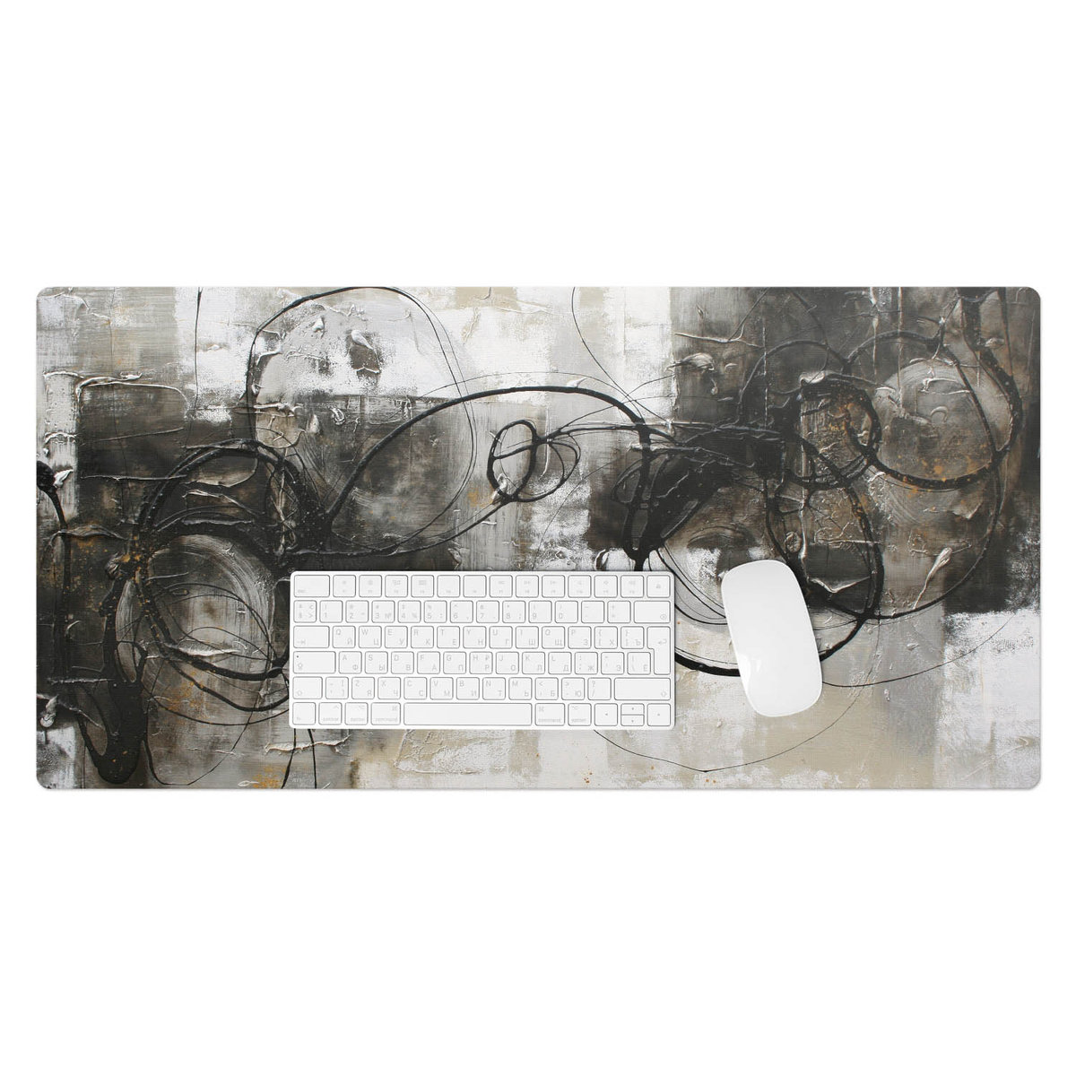Podkładka z grafiką – Wytrzymała mata winylowa do codziennego użytku - Abstrakcyjne linie 90x45 cm