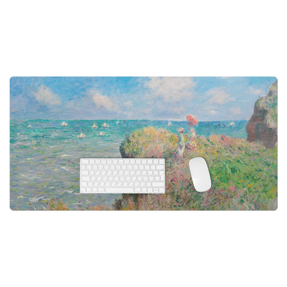 Winylowa podkładka na biurko – Designerski nadruk + trwała ochrona - Krajobraz morski z klifem 100x50 cm