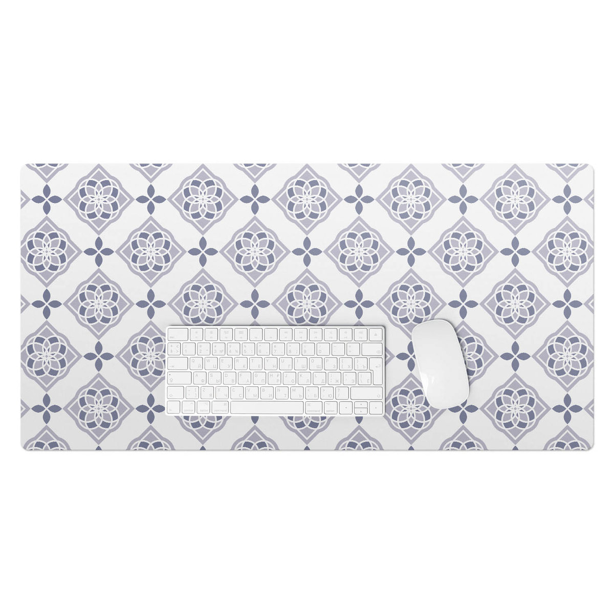 Winylowa podkładka na biurko – Designerski nadruk + trwała ochrona - Geometryczny kwiat 90x45 cm