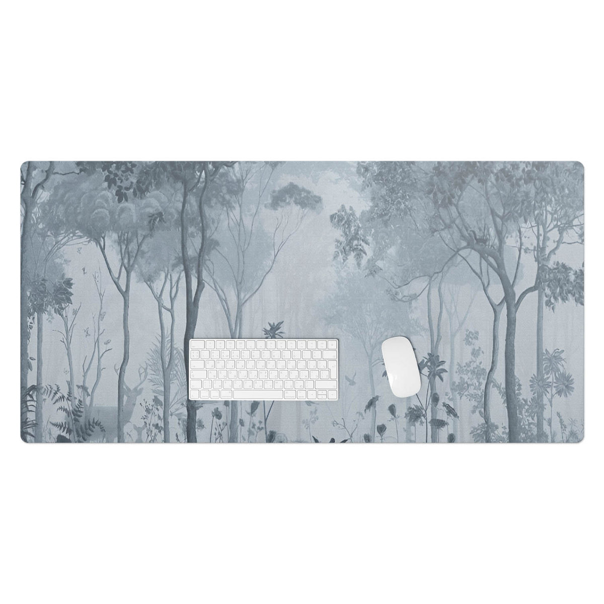 Winylowa podkładka na biurko – Designerski nadruk + trwała ochrona - Leśna mgła pejzaż 120x60 cm