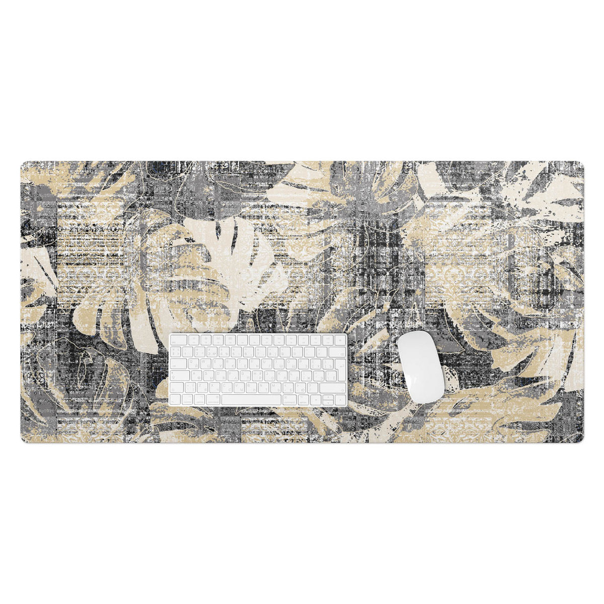 Wyjątkowa podkładka winylowa – Designerski dodatek do biura lub pokoju - Liście retro vintage 100x50 cm