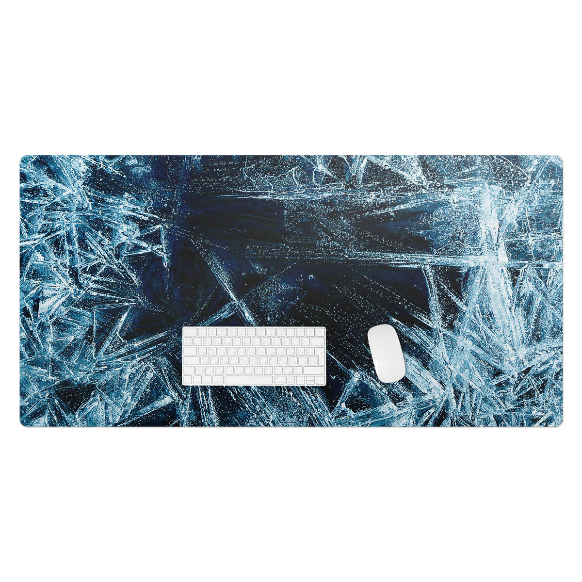 Wyjątkowa podkładka winylowa – Designerski dodatek do biura lub pokoju - Lodowe wzory abstrakcji 120x60 cm