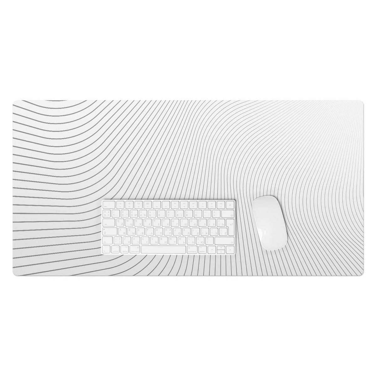 Podkładka winylowa pod klawiaturę i laptop – Z nadrukiem ochrona biurka - Falujące linie 90x45 cm
