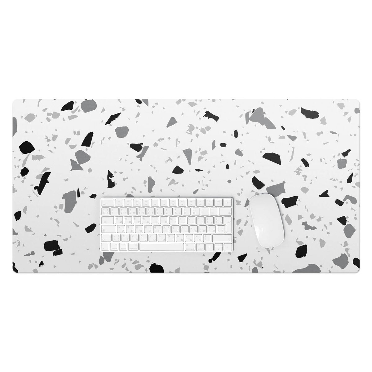 Dekoracyjna podkładka na biurko – Trwała mata winylowa z grafiką - Terrazzo abstrakcja 90x45 cm