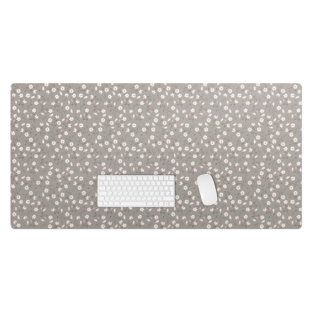 Podkładka winylowa pod klawiaturę i laptop – Z nadrukiem ochrona biurka - Kwiatowy wzór retro 120x60 cm